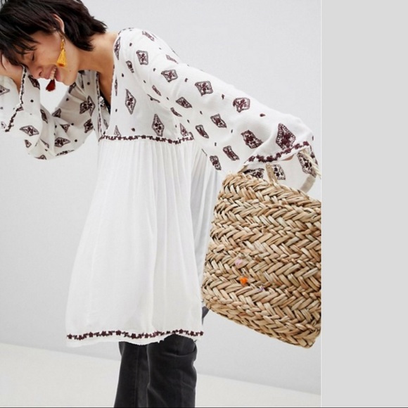 Free People Dresses & Skirts - New FREE PEOPLE Diamond Embroidered Tunic NWT